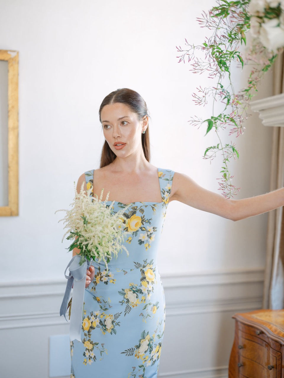 OTM Exclusive: Dress in Blue & Yellow Floral