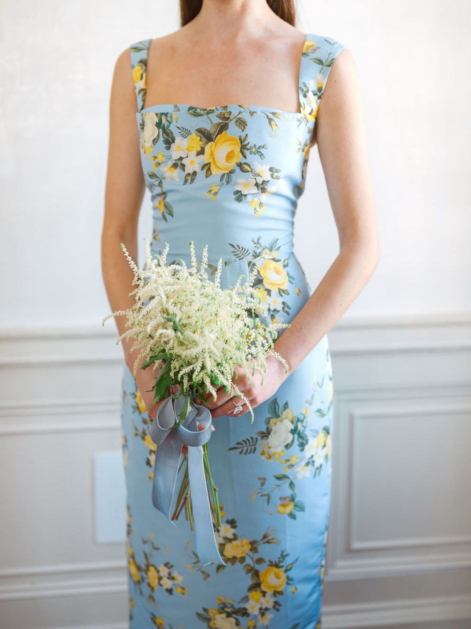OTM Exclusive: Dress in Blue & Yellow Floral