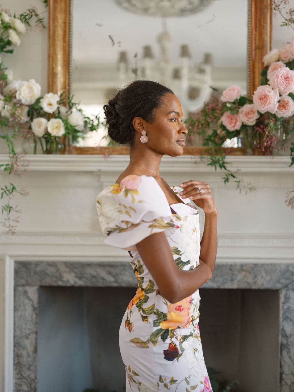 OTM Exclusive: Midi Dress in Pink Floral