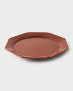 Octagonal Dinner Plate in Burgundy