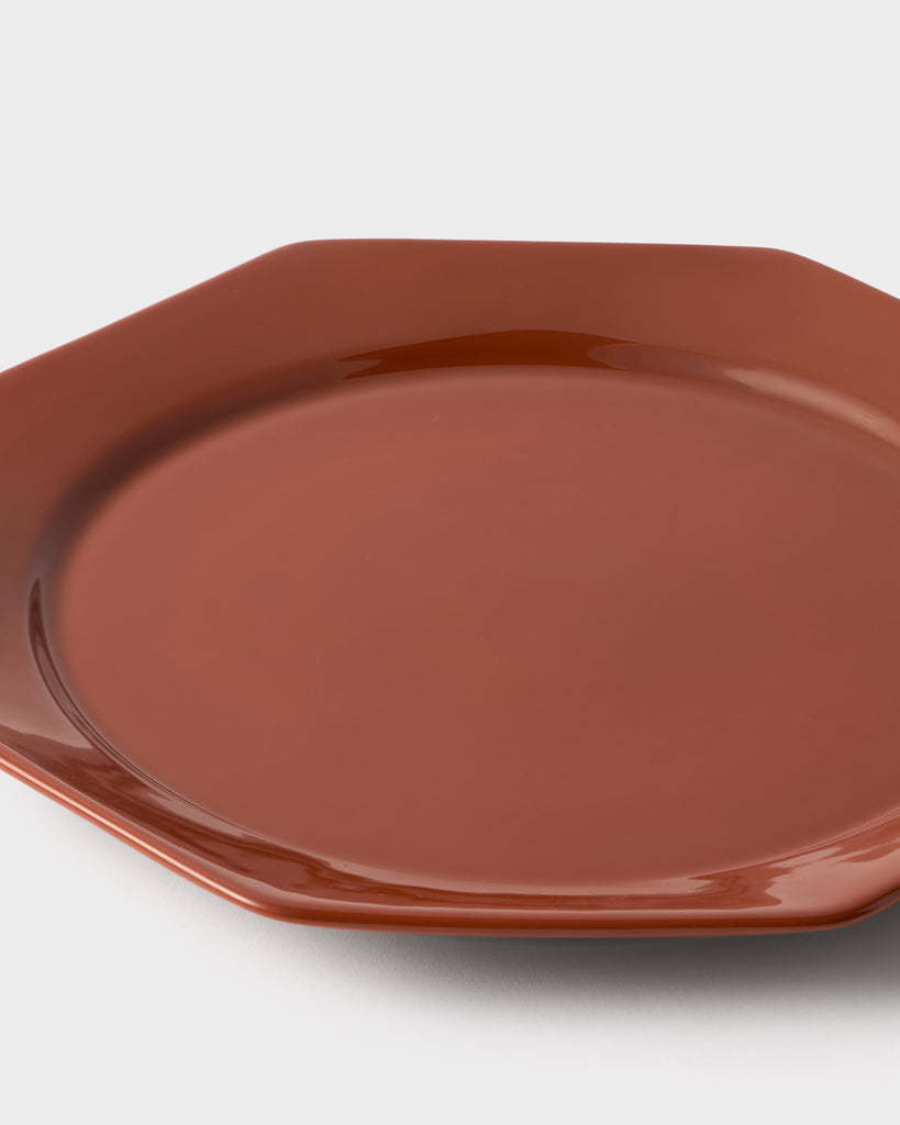 Octagonal Dinner Plate in Burgundy