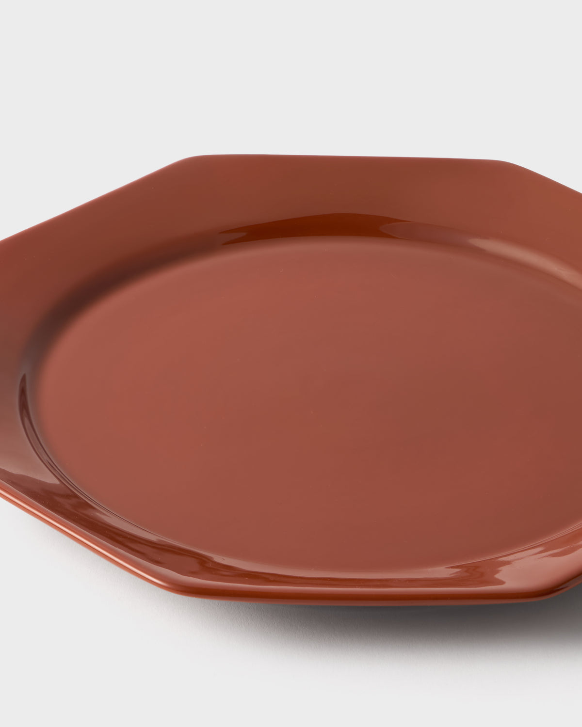 Octagonal Dinner Plate in Burgundy