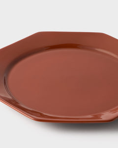 Octagonal Dinner Plate in Burgundy