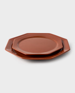 Octagonal Dinner Plate in Burgundy