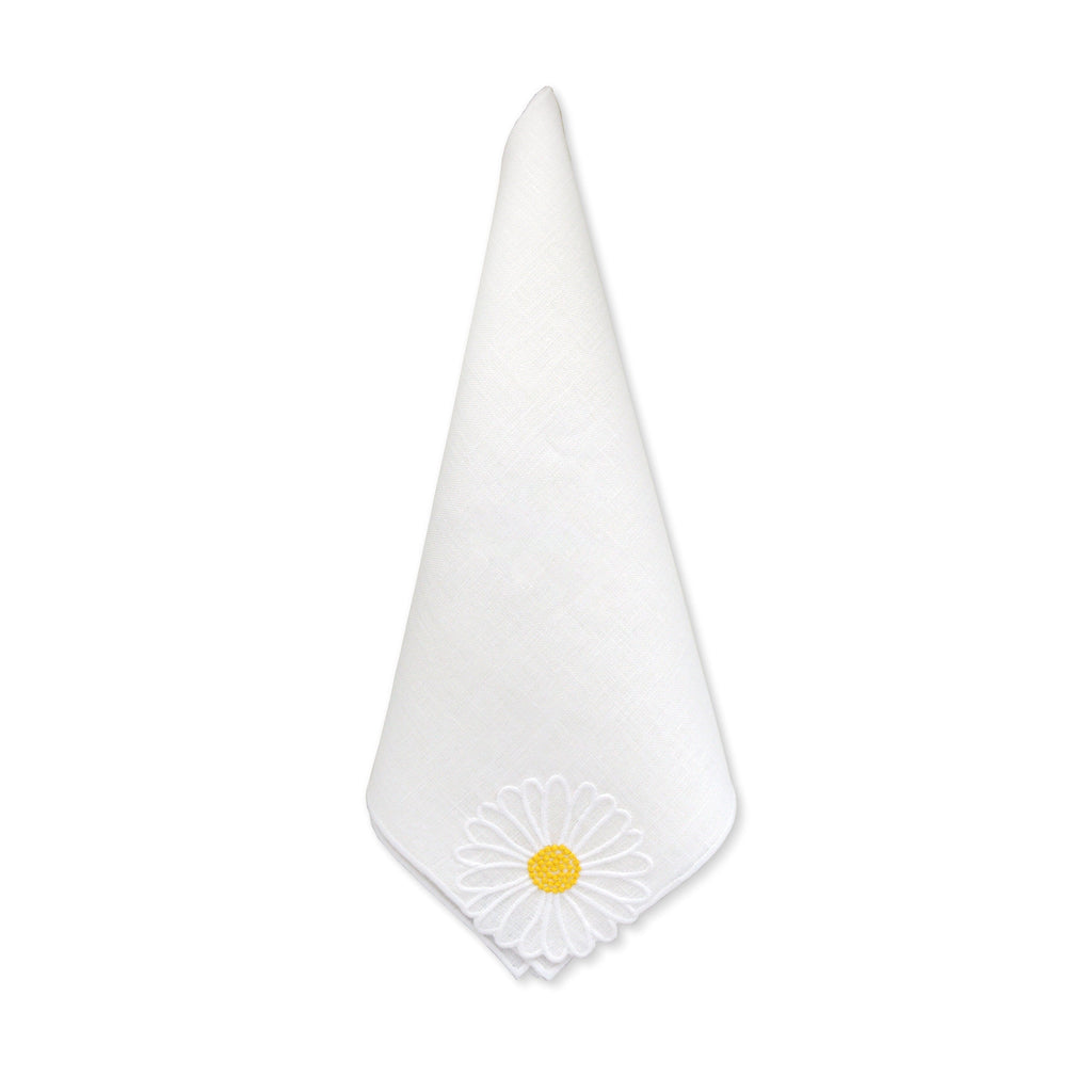 Daisy Linen Dinner Napkins (4) Daisy Themed Elegant Table Decor Accessories Chefanie