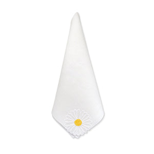 Daisy Linen Dinner Napkins (4) Daisy Themed Elegant Table Decor Accessories Chefanie