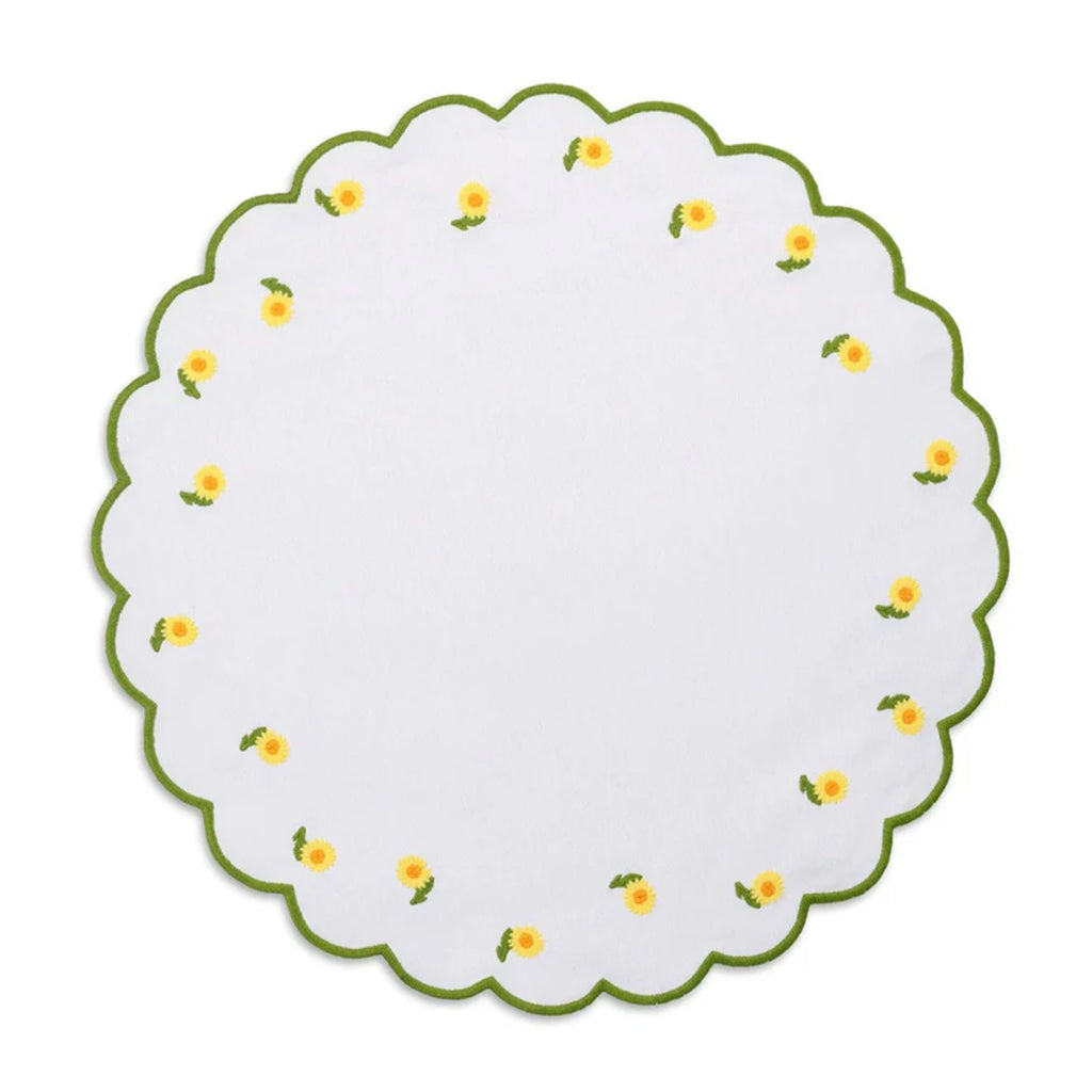 Daisy Placemat and Napkin Set in White