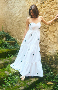 Days Gown in White with Painted Beads