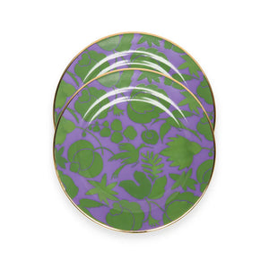 Dessert Plates in Wildbird Lilla/Verde, Set of 2