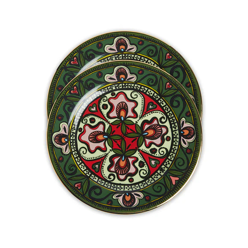 Dessert Plates in Abundance Dark Green, Set of 2