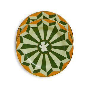 Dessert Plates in Roman Dove Bosco Dark Green, Set of 2