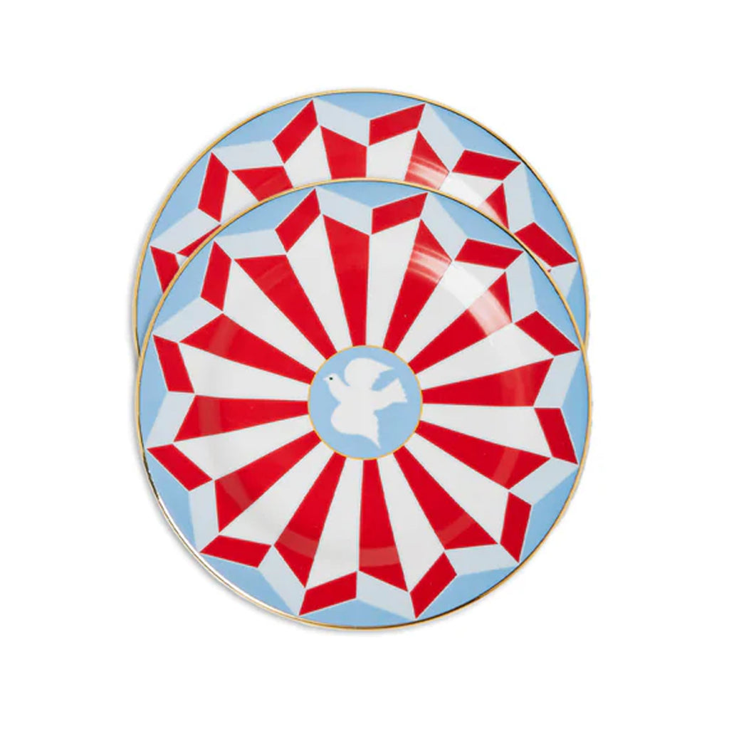 Dessert Plates in Roman Dove Vino Red, Set of 2