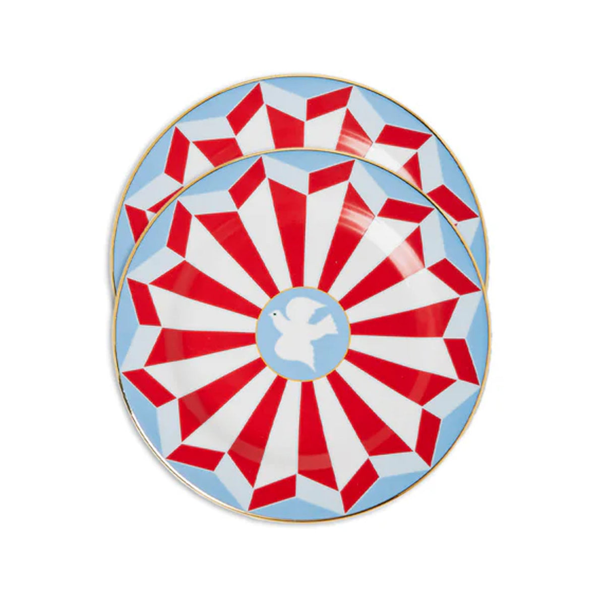 Dessert Plates in Roman Dove Vino Red, Set of 2