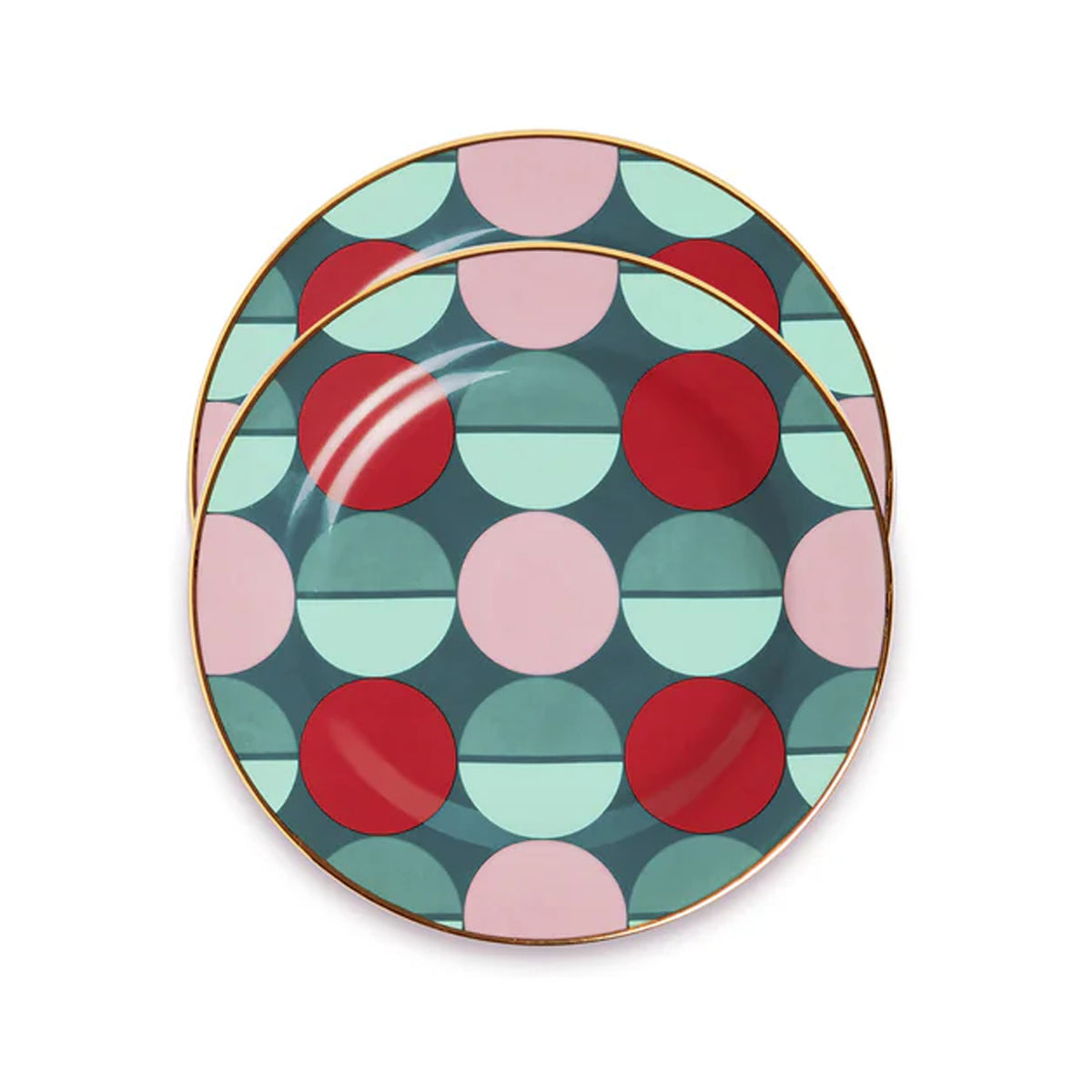 Dessert Plates in Sfere Dark Green, Set of 2