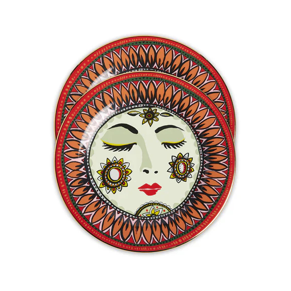 Dessert Plates in Sleeping Mother Orange, Set of 2