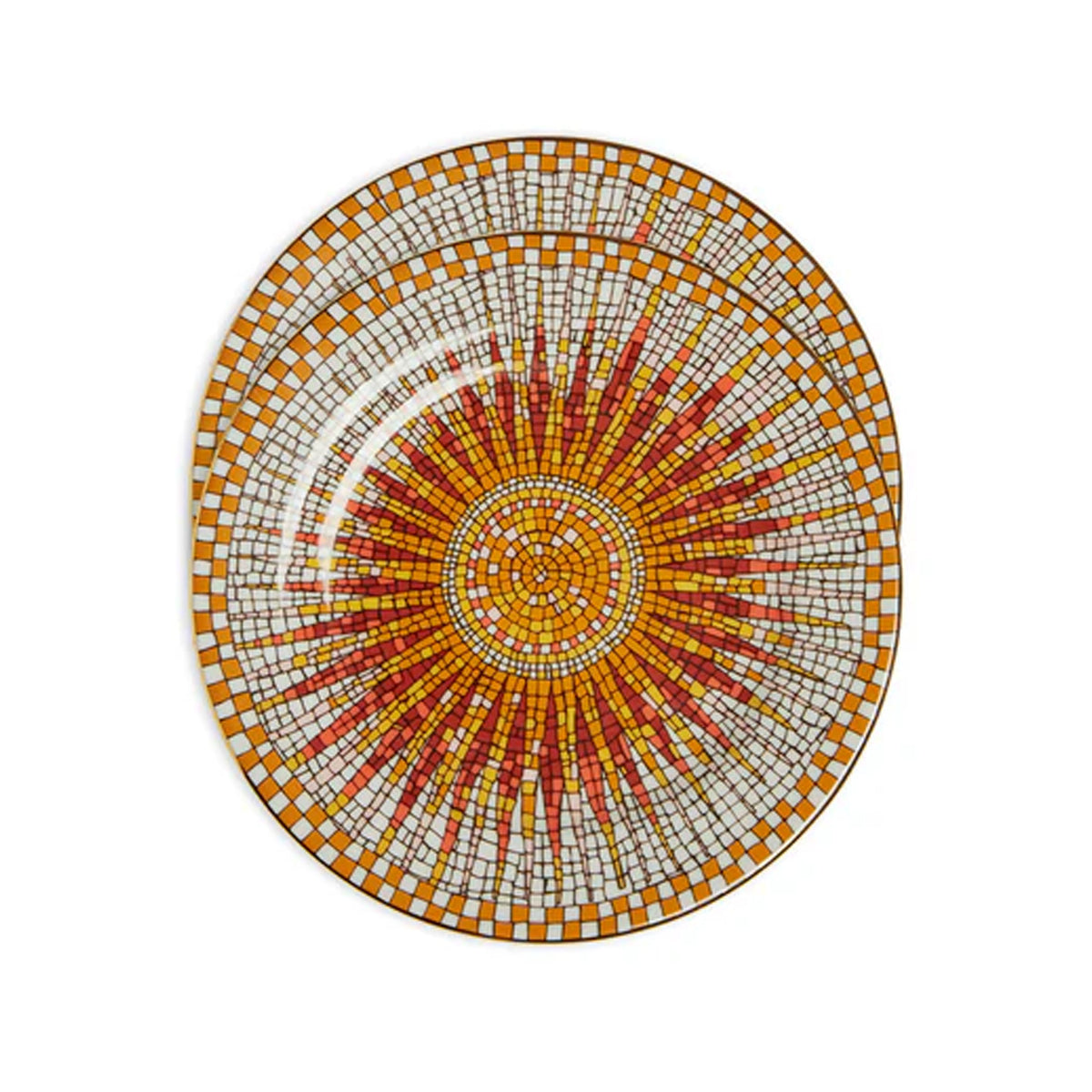 Dessert Plates in Sunrays Multicolor, Set of 2