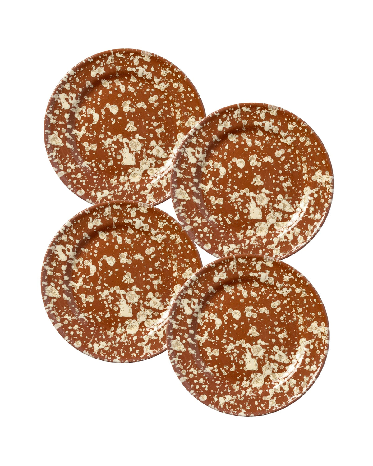 Splatter Dinner Plate in Terracotta & Cream, Set of 4