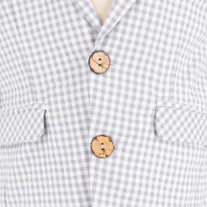 Hayden Boy Blazer in Grey Gingham