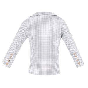 Hayden Boy Blazer in Grey Gingham