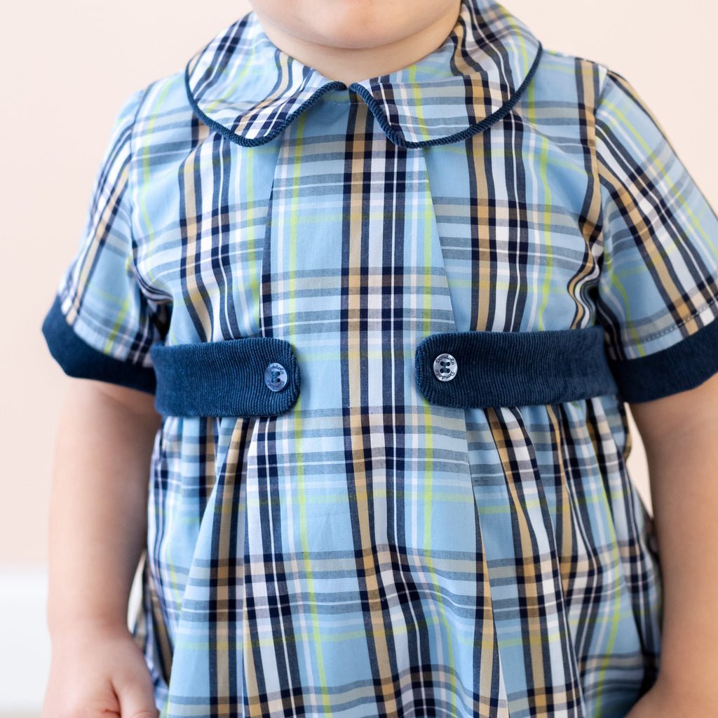 Simon Boy Bubble in Blue Plaid