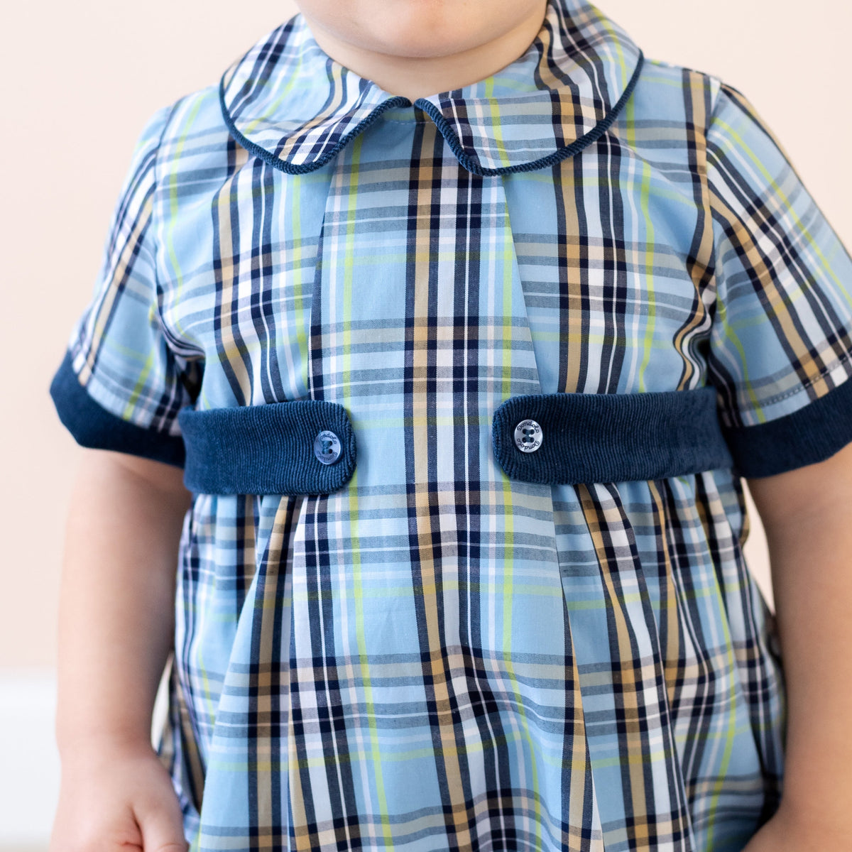 Simon Boy Bubble in Blue Plaid