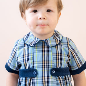 Simon Boy Bubble in Blue Plaid