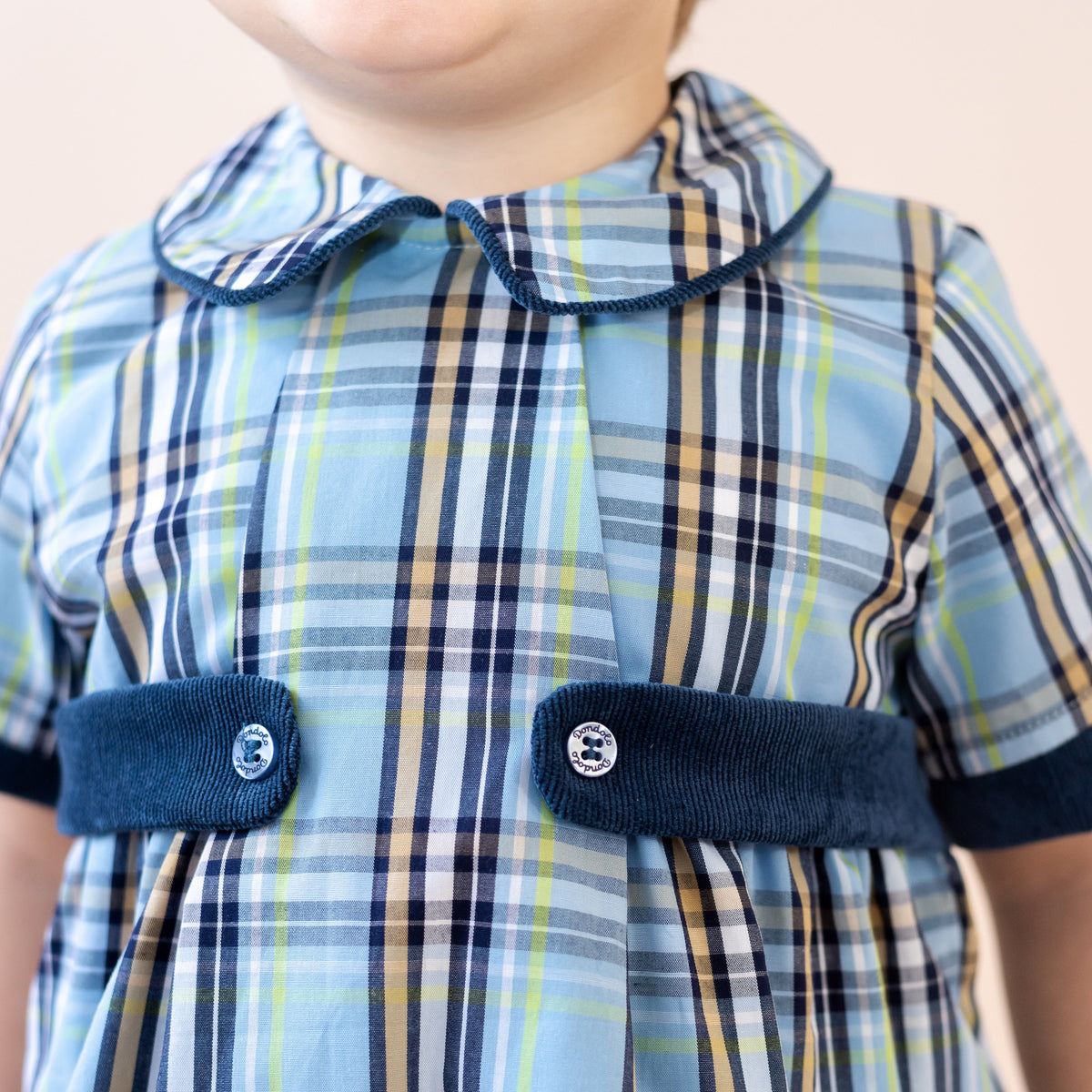 Simon Boy Bubble in Blue Plaid