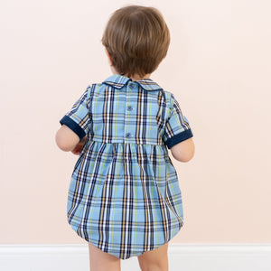 Simon Boy Bubble in Blue Plaid