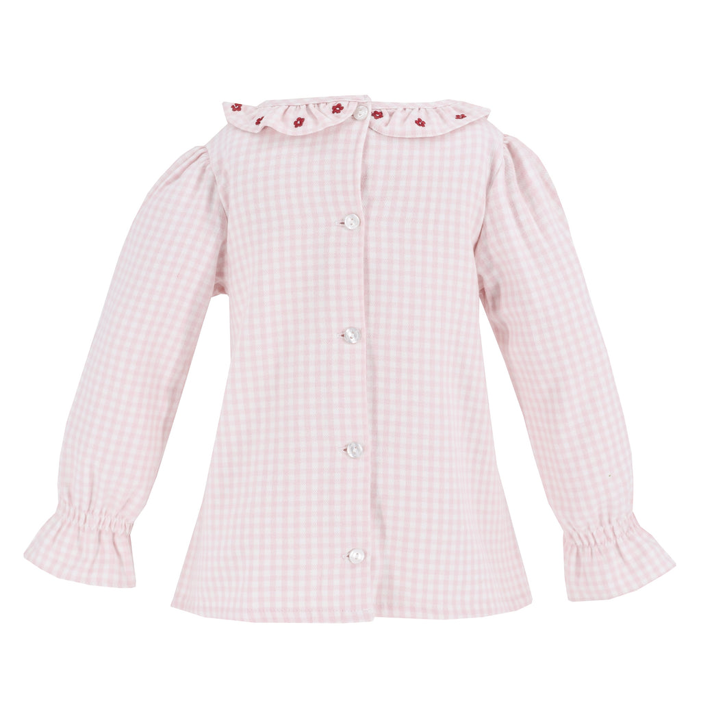 Laurel Girl Shirt in Pink Gingham