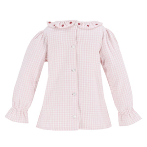 Laurel Girl Shirt in Pink Gingham