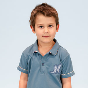 Fields Boy Polo Set in Boots Print
