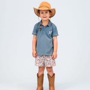 Fields Boy Polo Set in Boots Print
