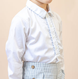 Hayden Long Sleeve Boy Set in Grey Gingham