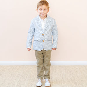Hayden Boy Blazer in Grey Gingham