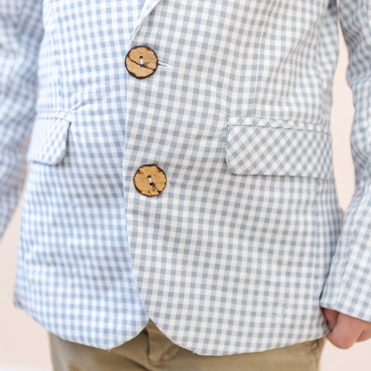 Hayden Boy Blazer in Grey Gingham