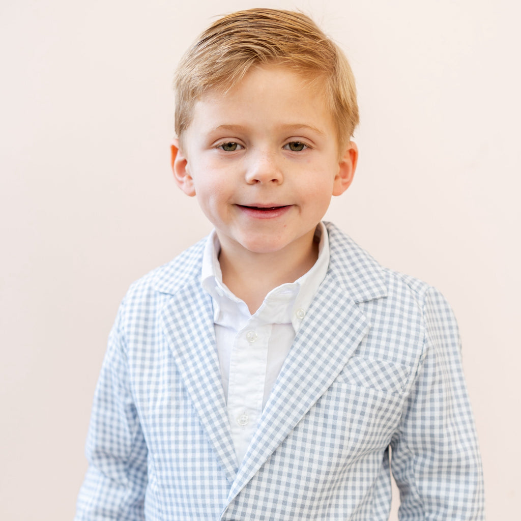 Hayden Boy Blazer in Grey Gingham