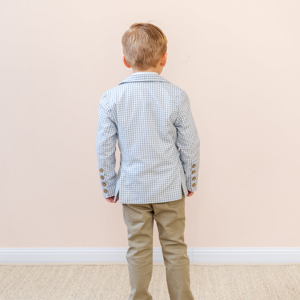 Hayden Boy Blazer in Grey Gingham