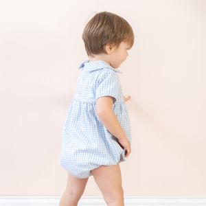 Lucas Boy Bubble in Blue Gingham