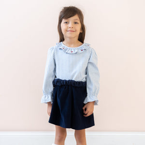 Laurel Girl Shirt in Blue Gingham