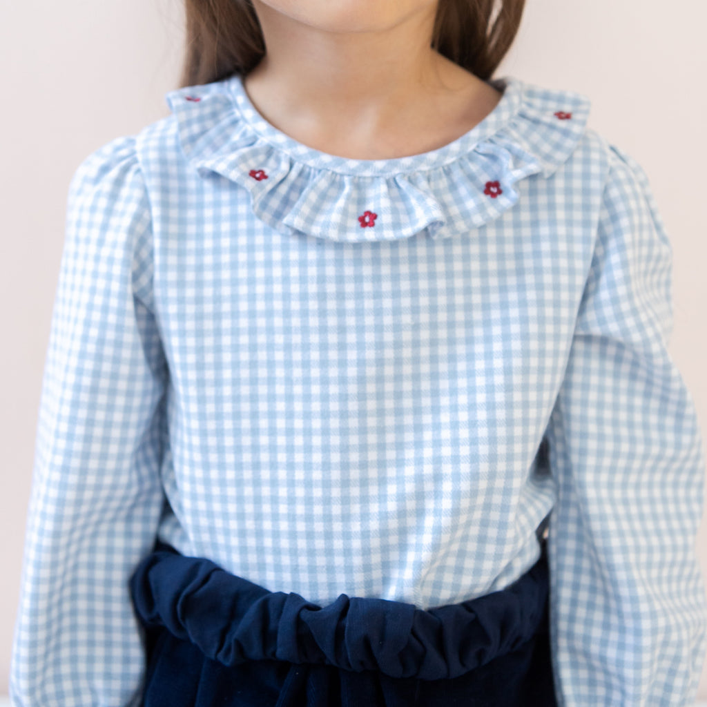 Laurel Girl Shirt in Blue Gingham