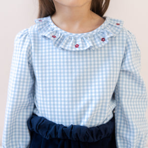 Laurel Girl Shirt in Blue Gingham