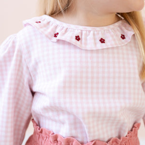 Laurel Girl Shirt in Pink Gingham