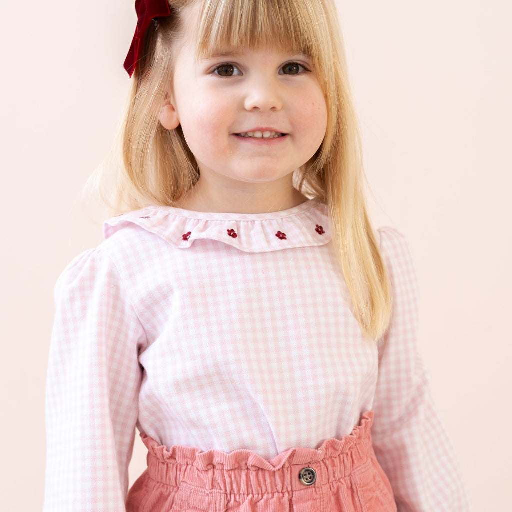 Laurel Girl Shirt in Pink Gingham