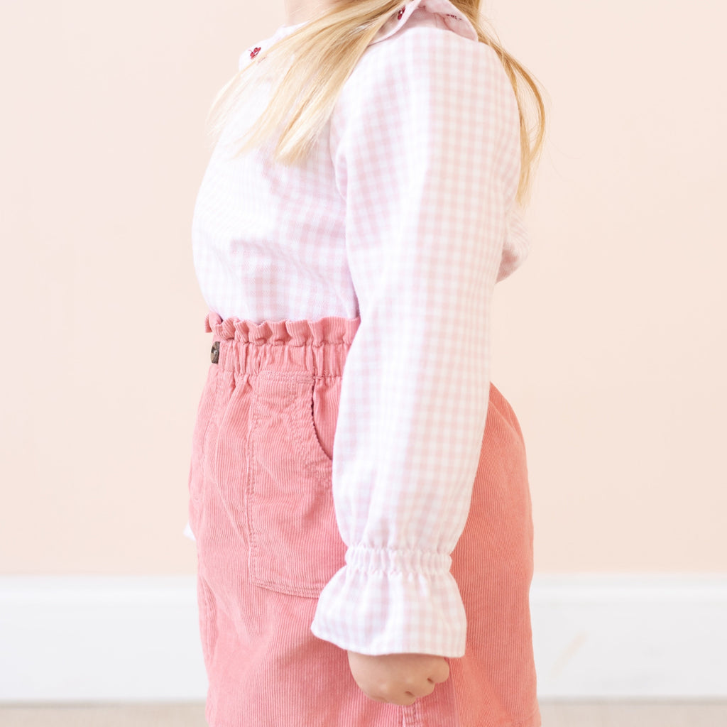 Laurel Girl Shirt in Pink Gingham