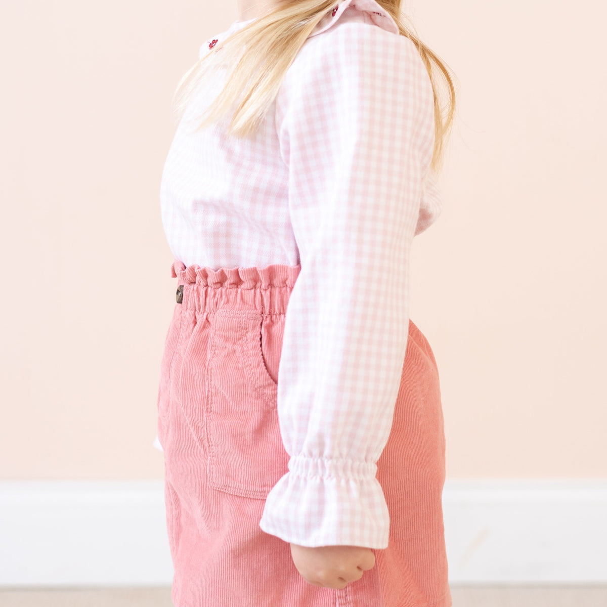 Laurel Girl Shirt in Pink Gingham