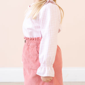 Laurel Girl Shirt in Pink Gingham