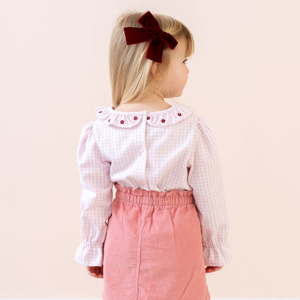Laurel Girl Shirt in Pink Gingham
