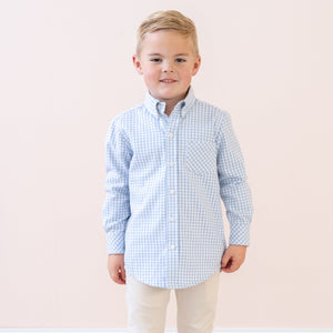 Walker Boy Button Down in Blue Gingham