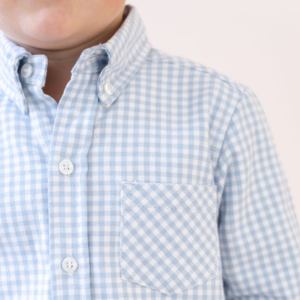 Walker Boy Button Down in Blue Gingham