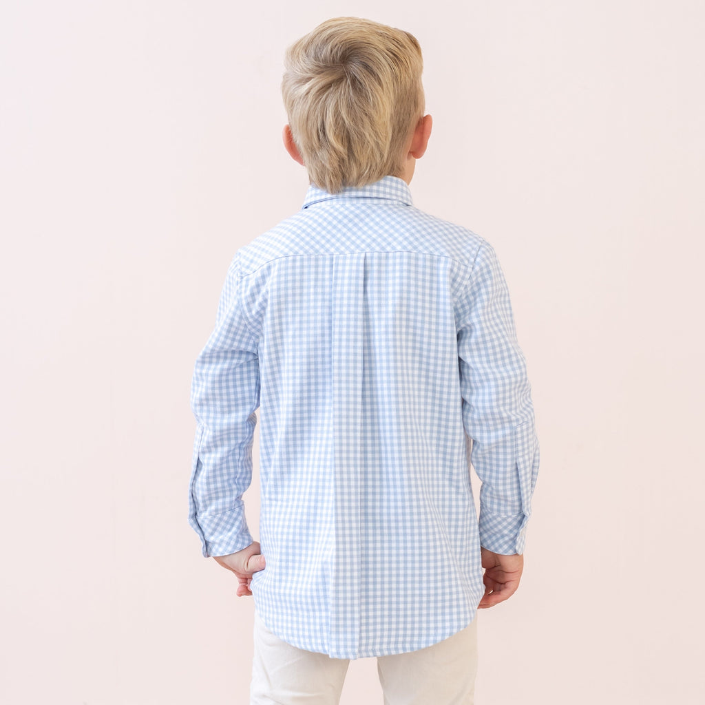 Walker Boy Button Down in Blue Gingham